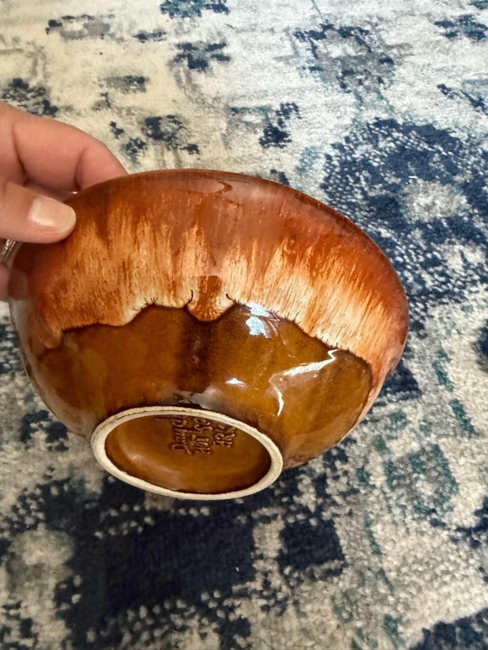 Handcrafted Brown Glazed Ceramic Decorative Bowl